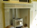 cedras stone mantle wood stove