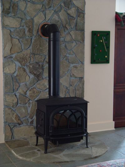 newc wood burning stove stone