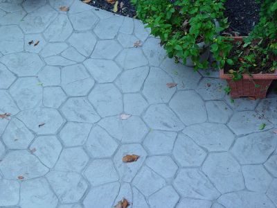 over stamped concrete patio